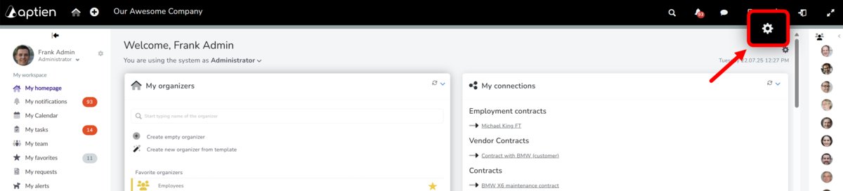 How to access administrations