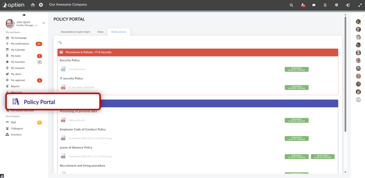 Policy portal