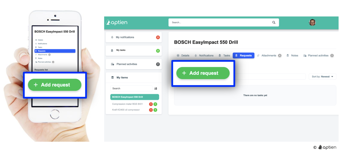 how to add request on extranet