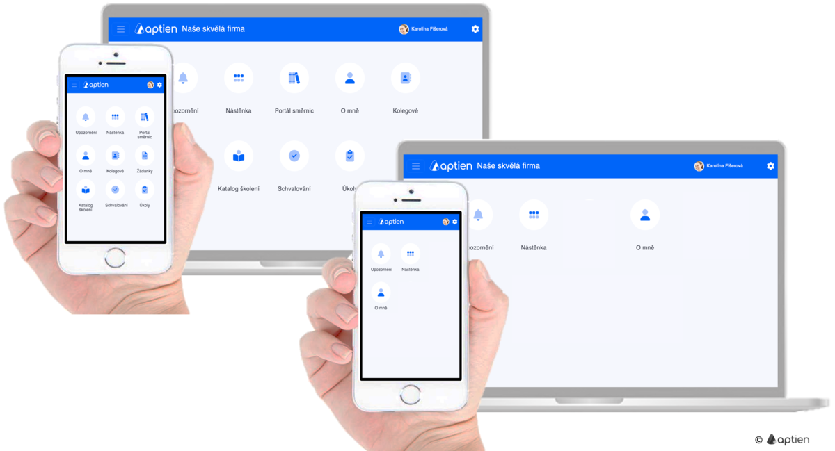 různé pracovní plochy zaměstnanců
