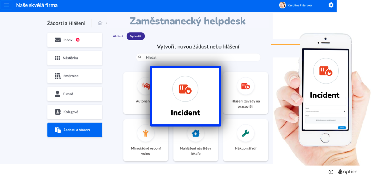 jak zaměstnanec nahlásí incident