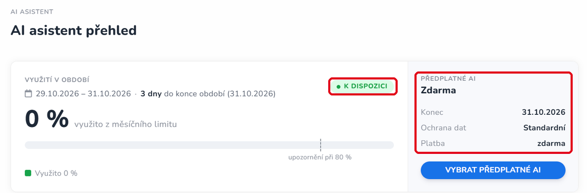AI asistent zapnutý zdarma