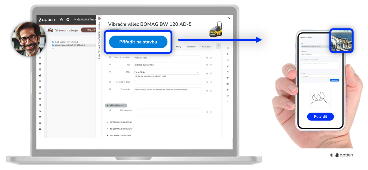 Jak přiřadit vybavení na stavbu