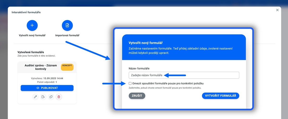 jak vytvořit online formulář
