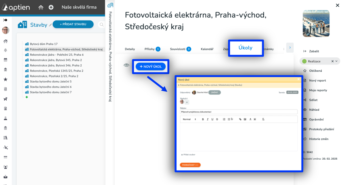 Jak zadávat pracovní příkazy a pokyny na zakázce