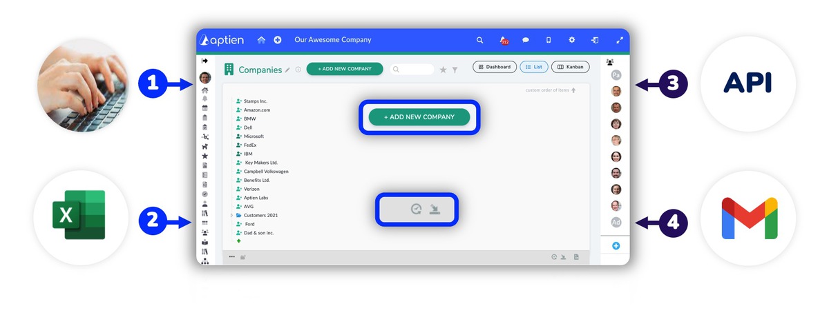 how to populate organizers with data