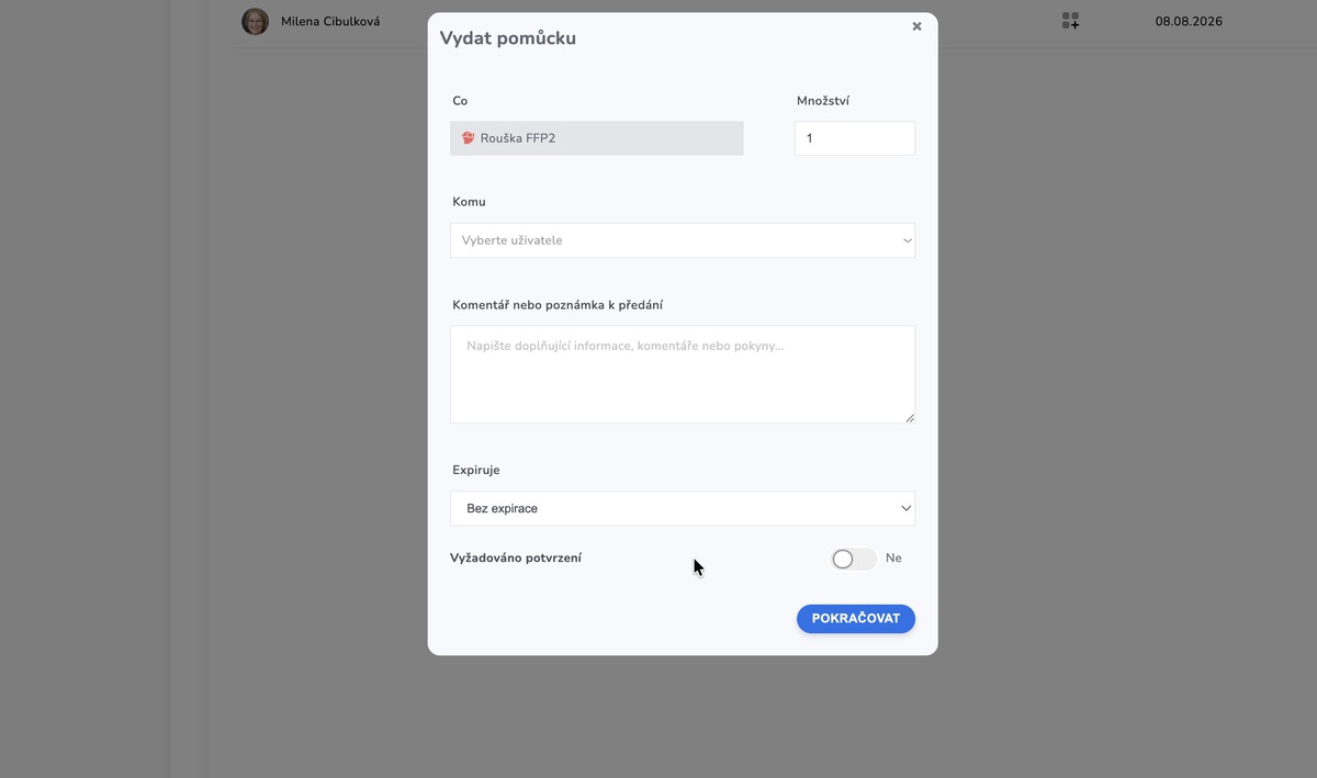 Jak nastavit lhůty výměny pracovního vybavení