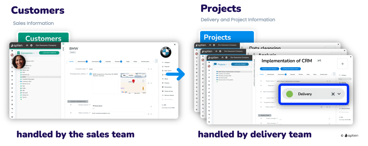 managing customers with multiple projects