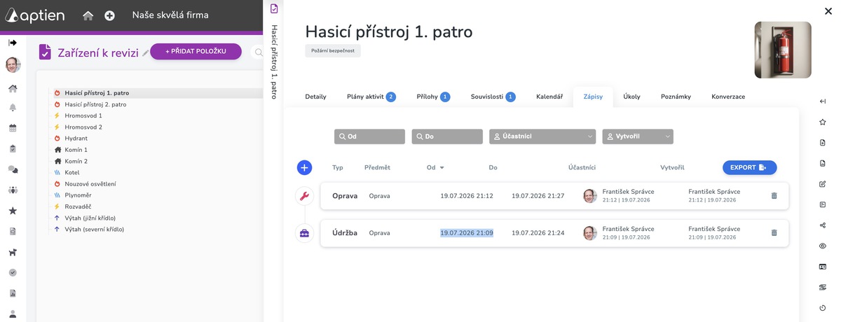 Jak vést záznamy o neplánované údržbě