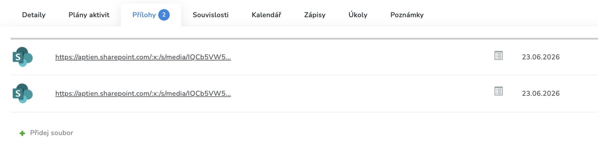 odkaz - link na připojený dokument 