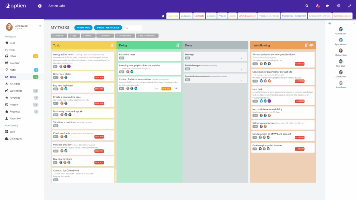 tasks overview