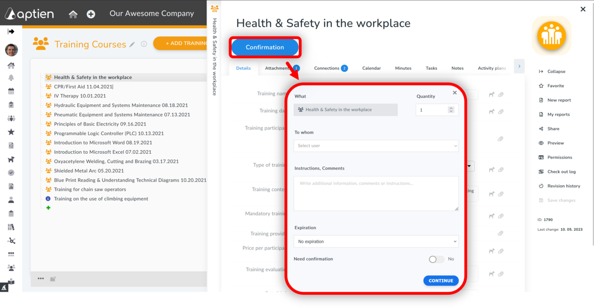 how to confirm employee training
