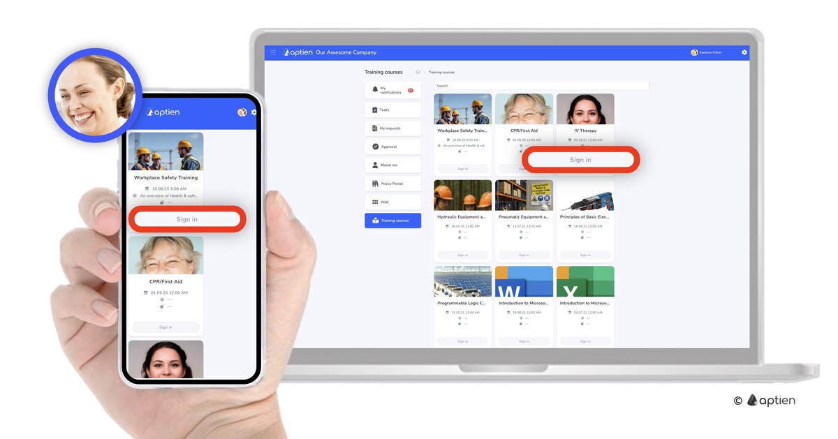 How does an employee sign up for training