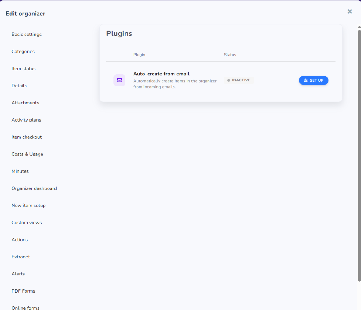 Auto-create from email extension status