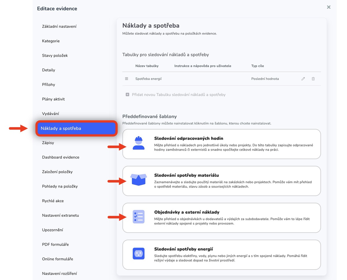 Jak nastavit sledování nákladů