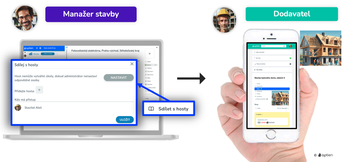 jak sdílet stavební zakázku s dodavatelem