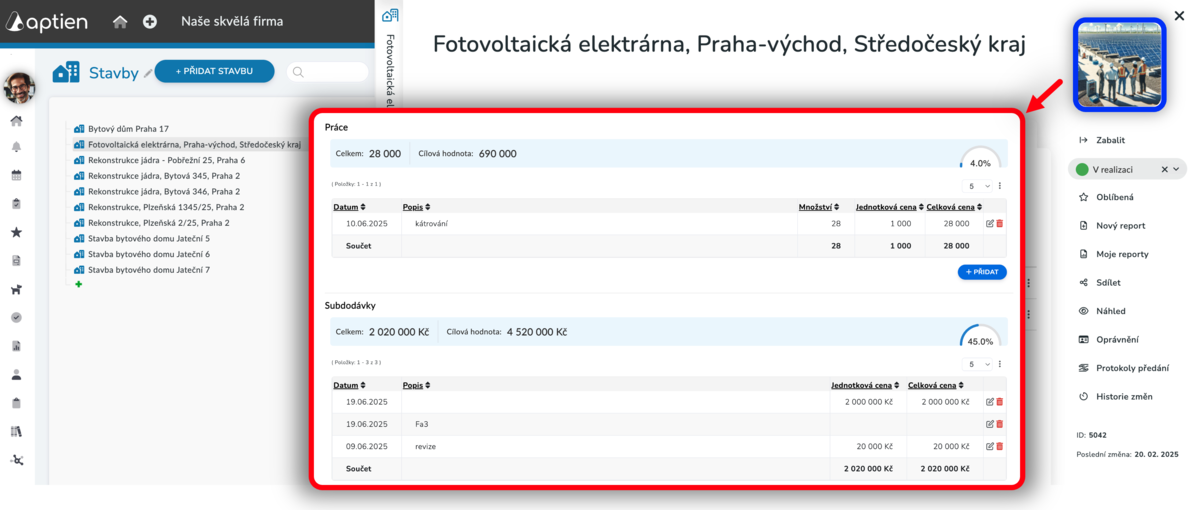 Jak sledovat náklady na zakázkách a projektech