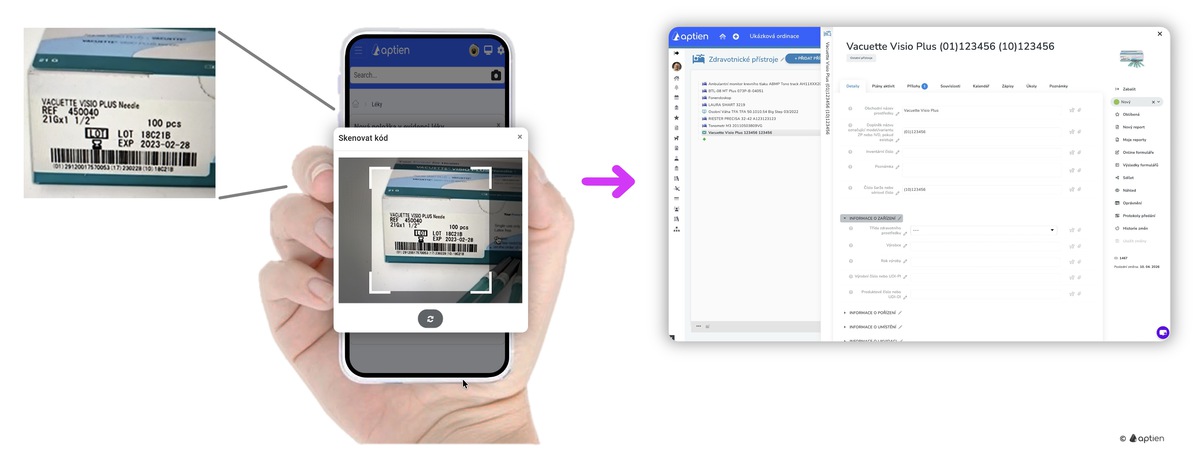 Jak evidovat UDI kódy v ordinaci pomocí mobilu