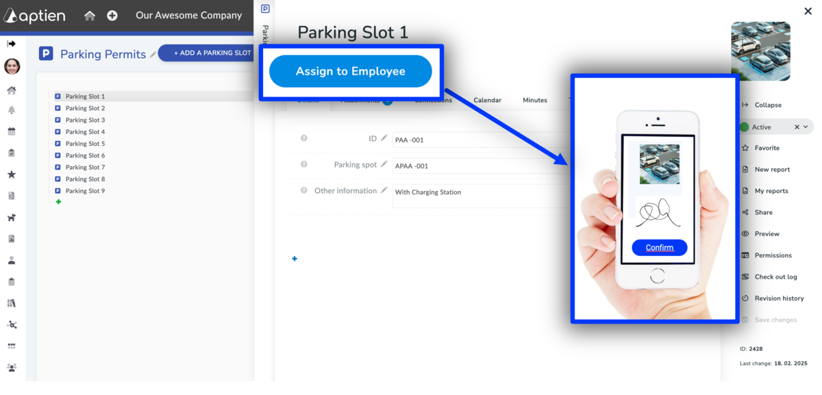 how to assign parking slot in parking permit tracker