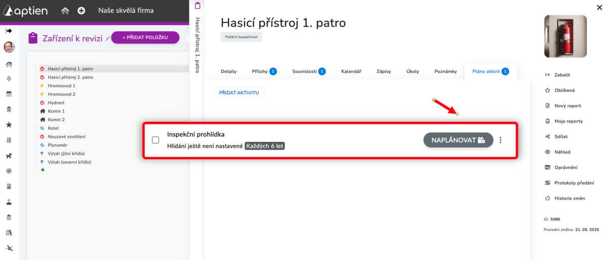 jak naplánovat termíny revizí a automatické připomínky