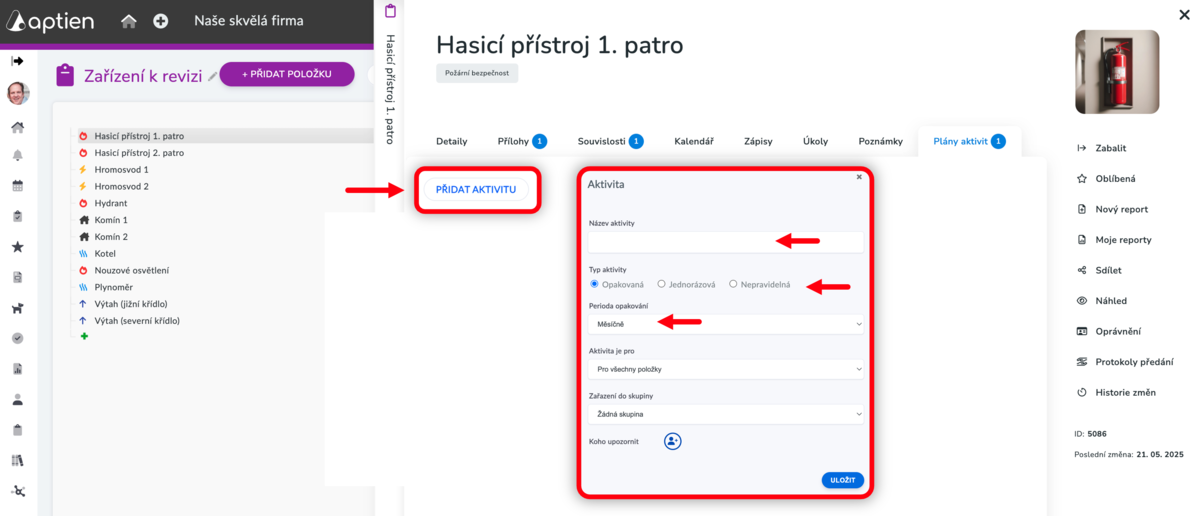 jak zadat plán revizí