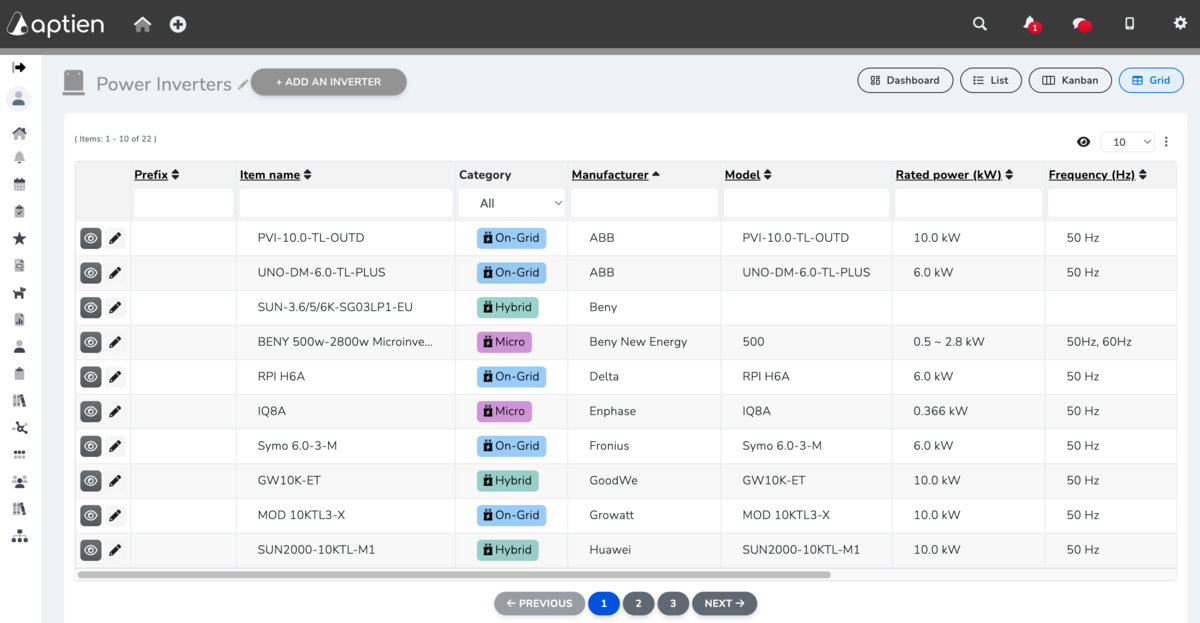 how to manage and track inverter records