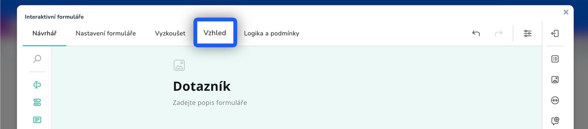 nastavení vzhledu formuláře