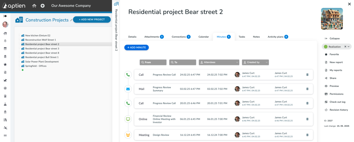 activity tracking tab