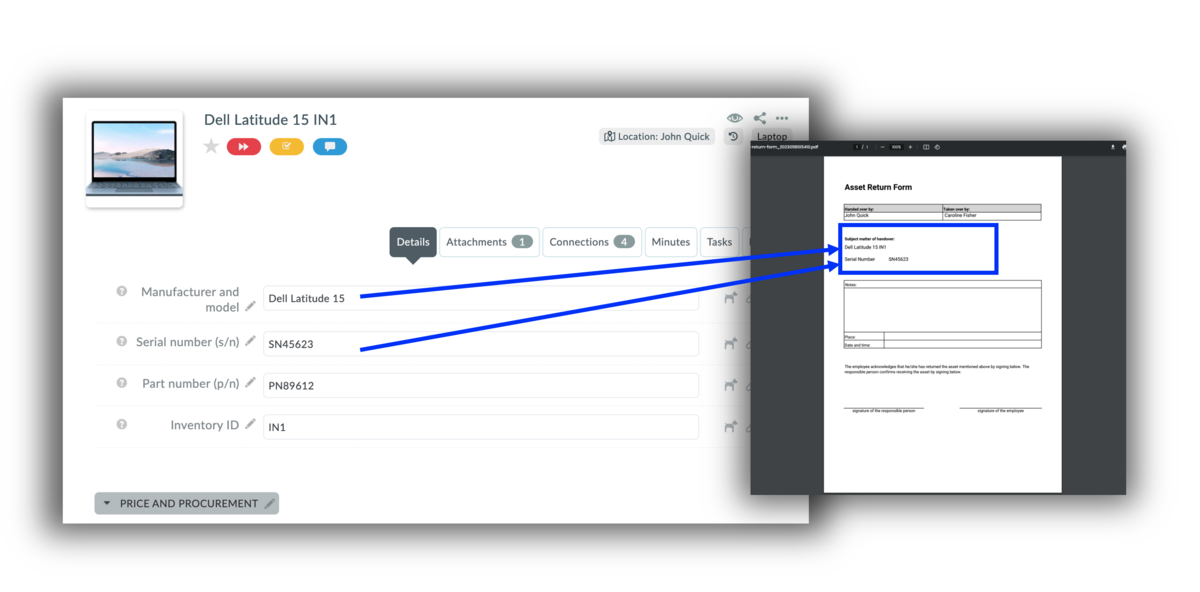 Automatic filling of the print form