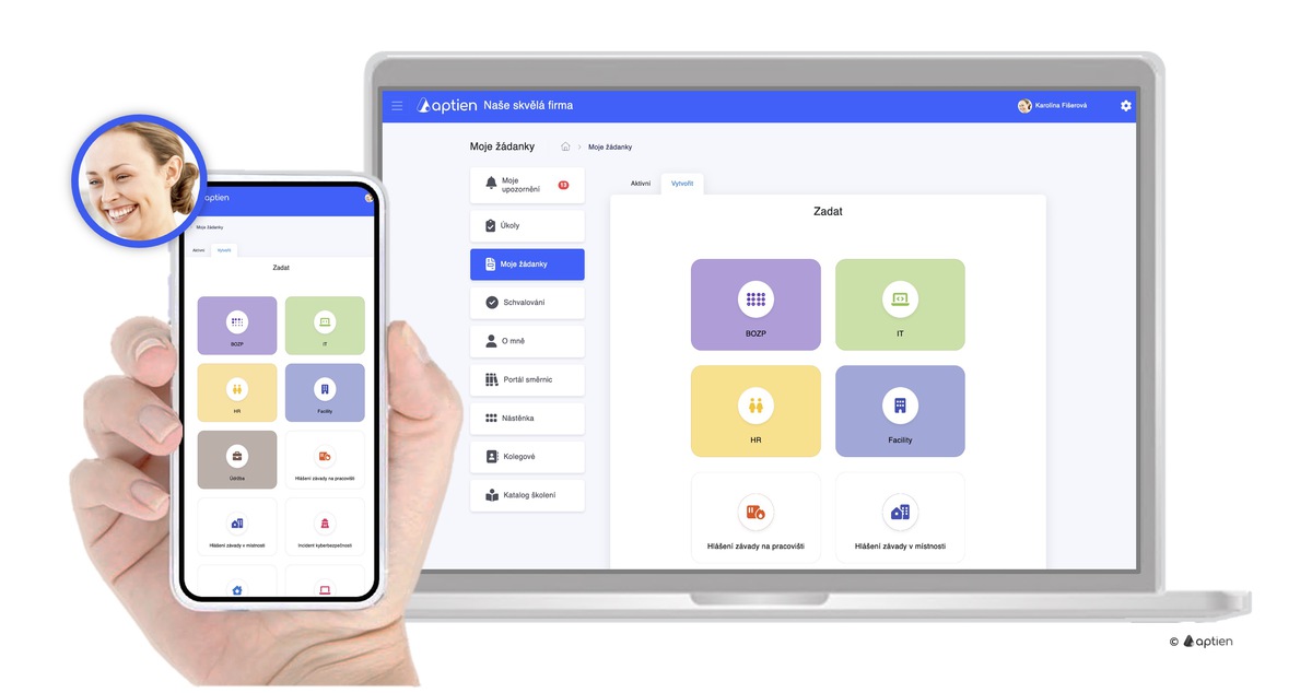Žádosti a hlášení na intranetu