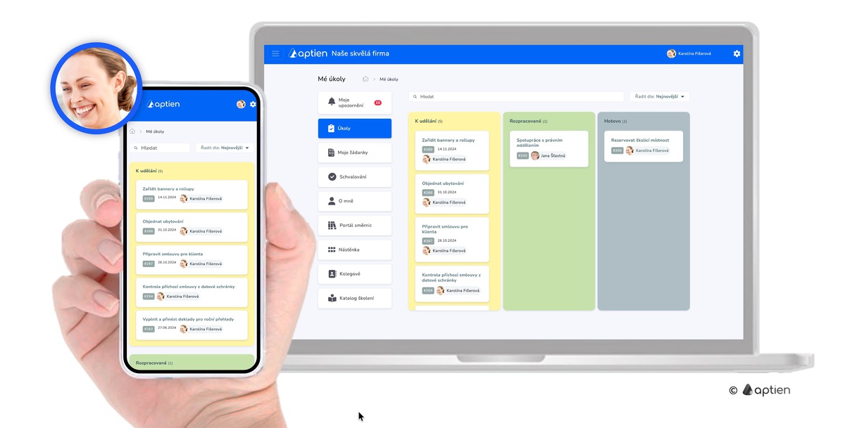 Přehled úkolů v zaměstnaneckém portálu