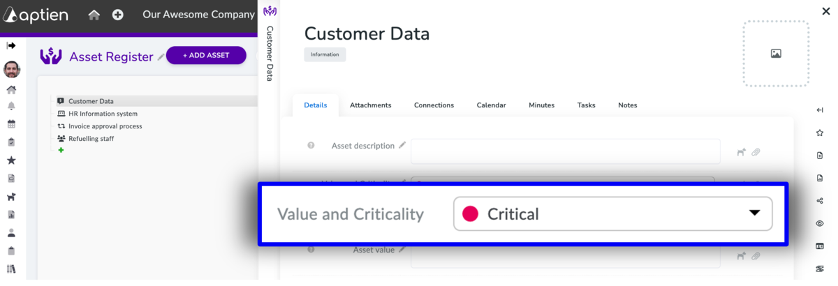 how to value and enter critical assets