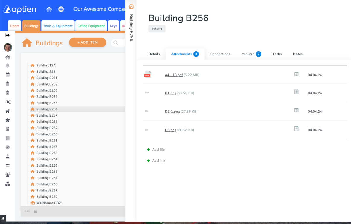 Documentation for buildings and properties